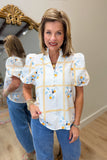 Bright Blooming Top White