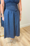 THML Linen Denim Midi Dress