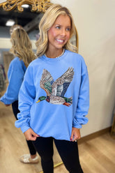 In the Wild Crew Neck Sweatshirt Duck Blue