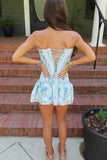 Coastal Crush Corset Skort Set Blue