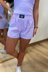 Lavender Lulu Mac Solid Shorts