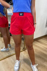 Red Lulu Mac Solid Shorts