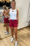 Maroon Lulu Mac Solid Shorts