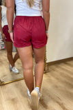 Maroon Lulu Mac Solid Shorts