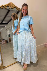 Sweet Breeze Cardigan Top Blue