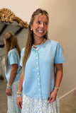 Sweet Breeze Cardigan Top Blue