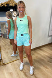 Mint Lulu Mac Solid Shorts