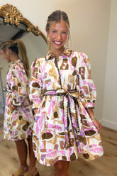Roaming Free Belted Dress Pink