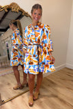 Roaming Free Belted Dress Orange