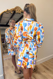 Roaming Free Belted Dress Orange