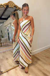 Harvest Hues Striped Skirt Set