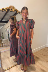 September Stripes Midi Dress