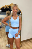 Just a Girl Biker Shorts Blue