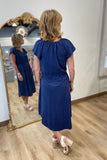 Dylan Riley Cap Sleeve Dress Navy