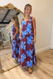 Midnight Garden Floral Skirt Set Maroon
