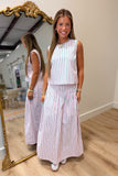 Carolina Stripes Maxi Skirt Pink Green