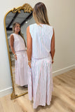 Carolina Stripes Maxi Skirt Pink Green