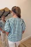Changing Leaves Gingham Top Green