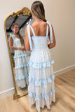 Garden Daydream Smocked Midi Dress Blue