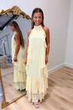 Sun Goddess Halter Neck Maxi Dress