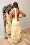 Sun Goddess Halter Neck Maxi Dress