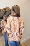 Falling Into a New Season Top Orange