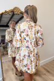 Flowers of Fall Dress Ecru