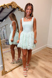 Sunfade Lace Mini Dress Mint