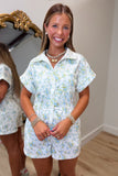 Floral Fever Everyday Romper Blue