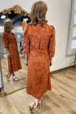 Umgee Jacquard Midi Dress Rust