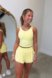 Breeze Flutter Lined Active Shorts Yellow