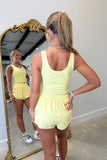 Venice Cloud Padded Athletic Tank Yellow