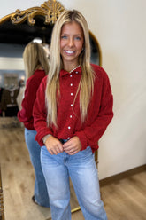 Cottage Cardigan Sweater Red