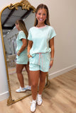 Just Because Textured Short Set Green