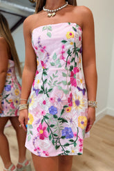Malibu Bloom Floral Mini Dress Pink