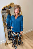 Renuar Long Sleeve Blouse Deep Sea