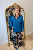 Renuar Long Sleeve Blouse Deep Sea