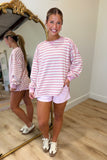 Weekend Cozy Waffle Top Pink