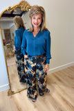 Renuar Long Sleeve Blouse Deep Sea