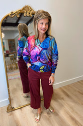APNY Overlapping Circles V-Neck Sweater