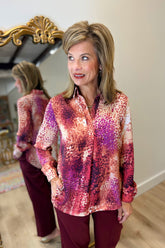 Renuar Long Sleeve Blouse Merlot