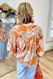 Patchwork Bloom Blouse Orange