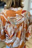 Patchwork Bloom Blouse Orange