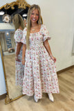 Florals For Fall Dress Ecru