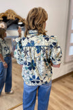 Fall Floral Fashion Top Navy