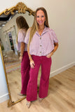 Piper Plaid Bubble Top Burgundy
