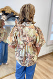 Umgee Floral Mix Top Brown