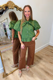 Must Be Fall Tie Top Olive
