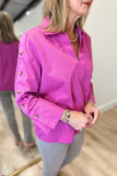 Foxcroft Lainey Pull Over Blouse Pomegranate