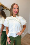 Must Be Fall Tie Top Cream